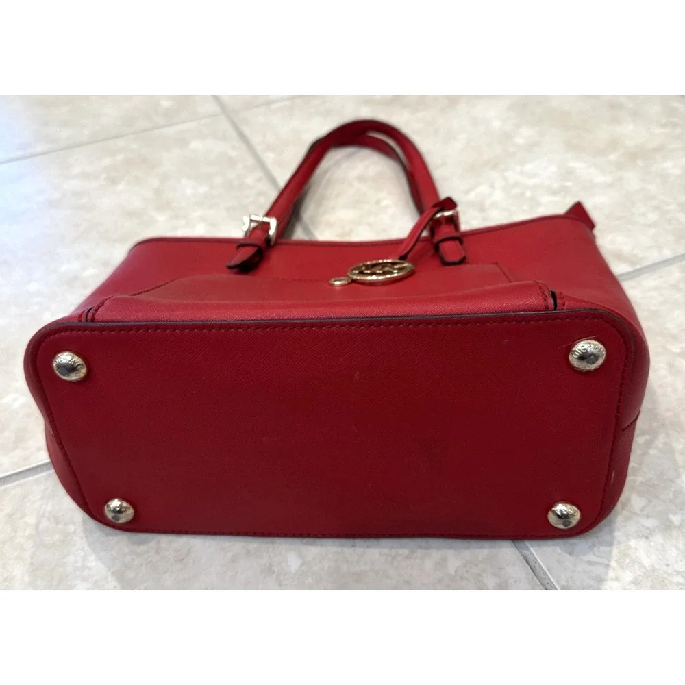Michael Kors Jet Set Tote Purse RED MK Saffiano Leather Handbag Purse 12x11x5 - Picture 6 of 16